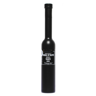 Huile d´olive saveur truffe noire 20 cl sérigraphiée noire -