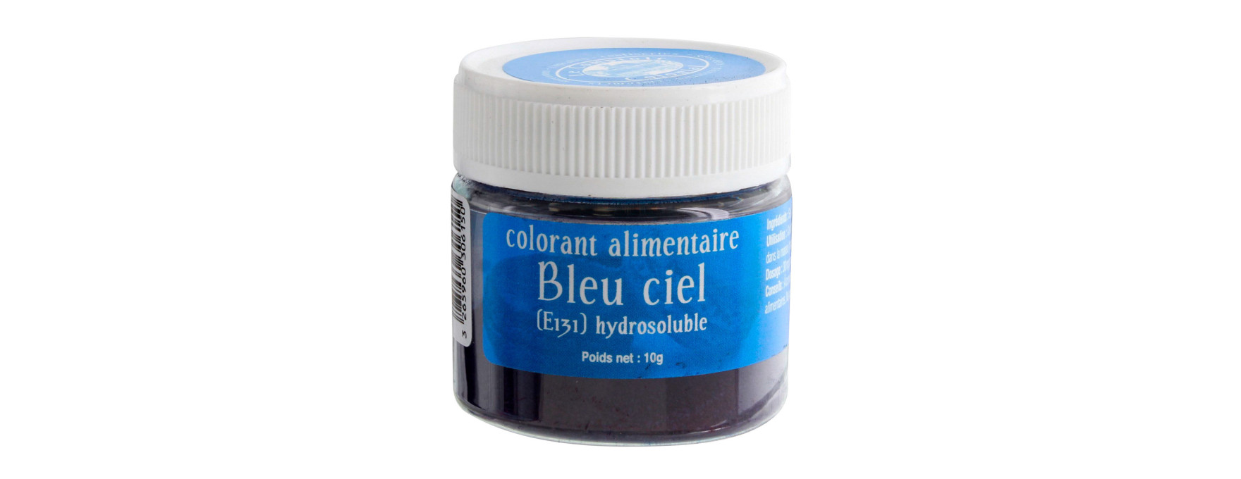 Colorant alimentaire en poudre hydrosoluble bleu ciel 10 gr