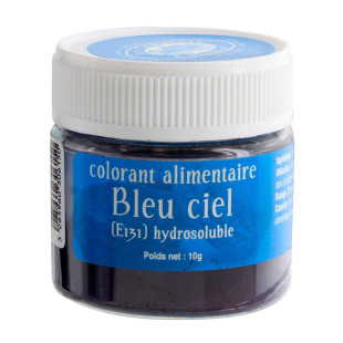 Colorant alimentaire en poudre hydrosoluble bleu ciel 10 gr 