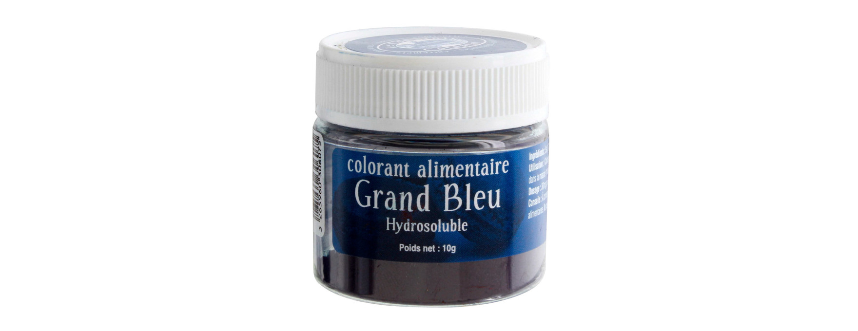 Colorant alimentaire en poudre hydrosoluble grand bleu 10 gr