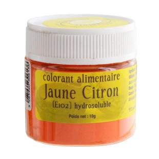 Colorant alimentaire en poudre hydrosoluble jaune citron 10 