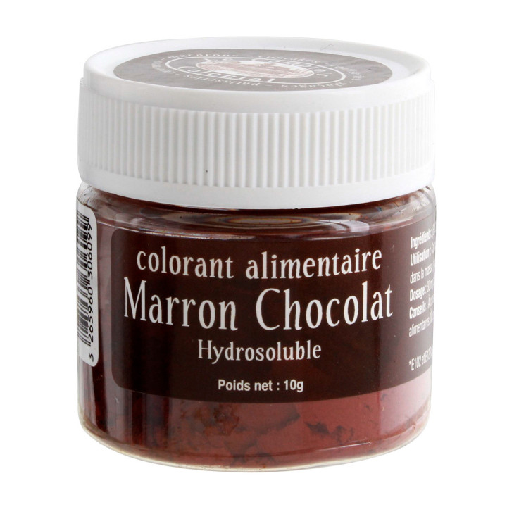 Colorant alimentaire en poudre hydrosoluble marron chocolat 