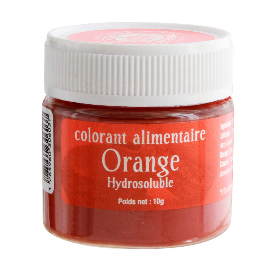 Colorant alimentaire en poudre hydrosoluble orange 10 gr - U