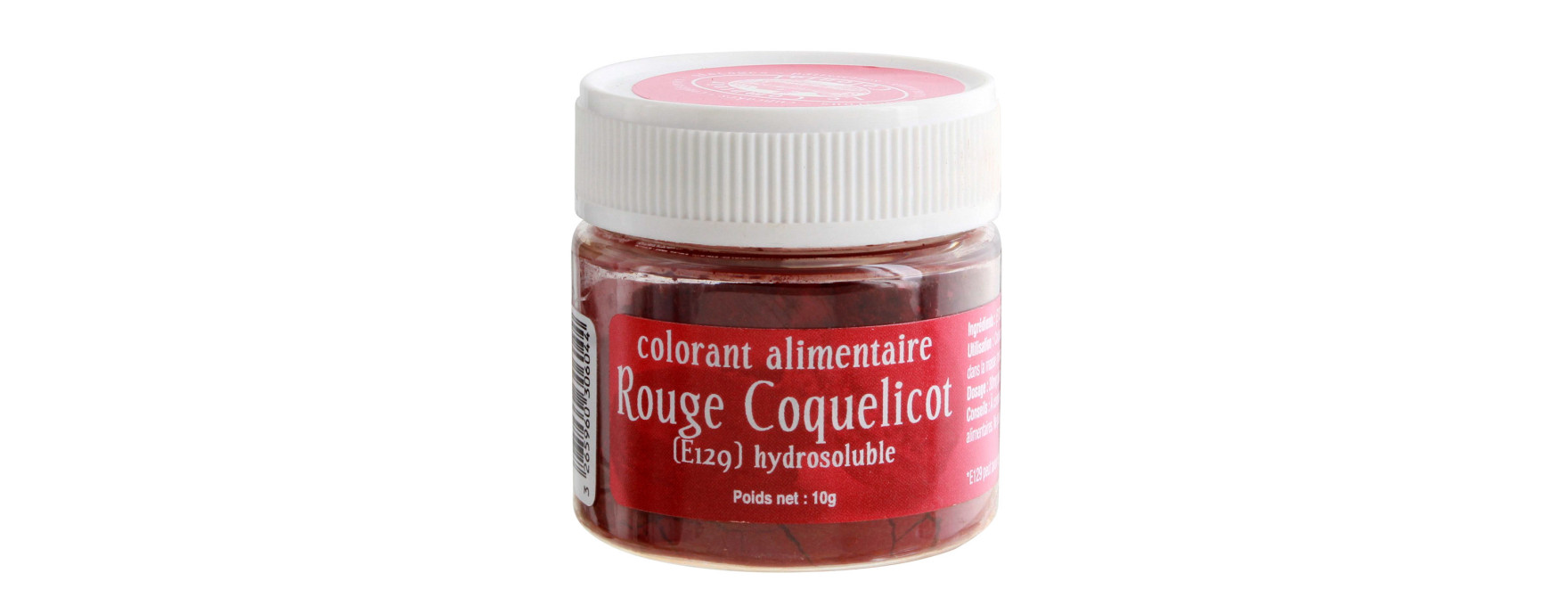 Colorant alimentaire en poudre hydrosoluble rouge coquelicot