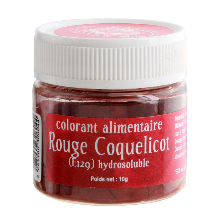 Colorant alimentaire en poudre hydrosoluble rouge coquelicot