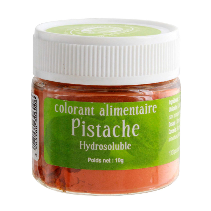 Colorant alimentaire en poudre hydrosoluble vert pistache 10