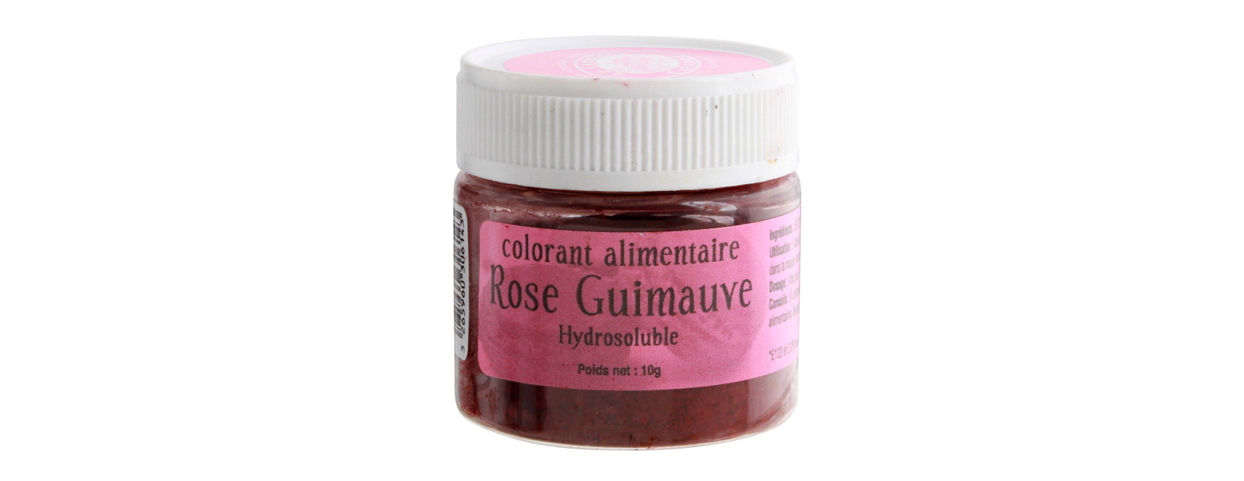 Colorant alimentaire en poudre hydrosoluble rose guimauve 10