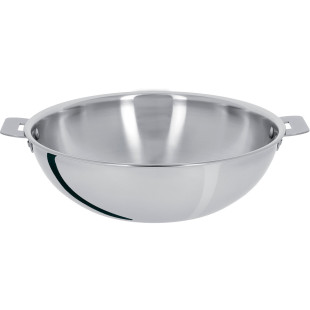 Wok inox 28 cm Casteline amovible - Cristel Wok inox 28 cm Casteline amovible - Cristel
