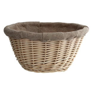 Banneton pour pain rond en osier et toile de lin 21 cm - Mat