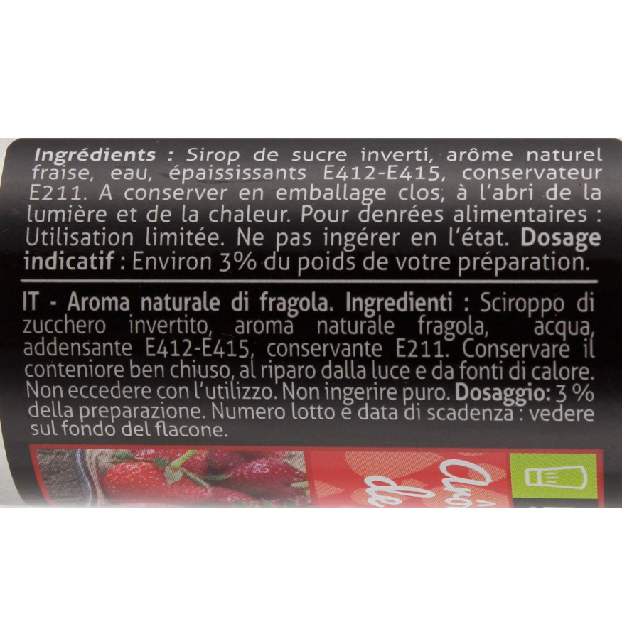 Arôme alimentaire naturel de fraise 50 ml - Patisdecor