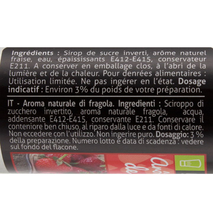 Arôme alimentaire naturel de fraise 50 ml - Patisdecor
