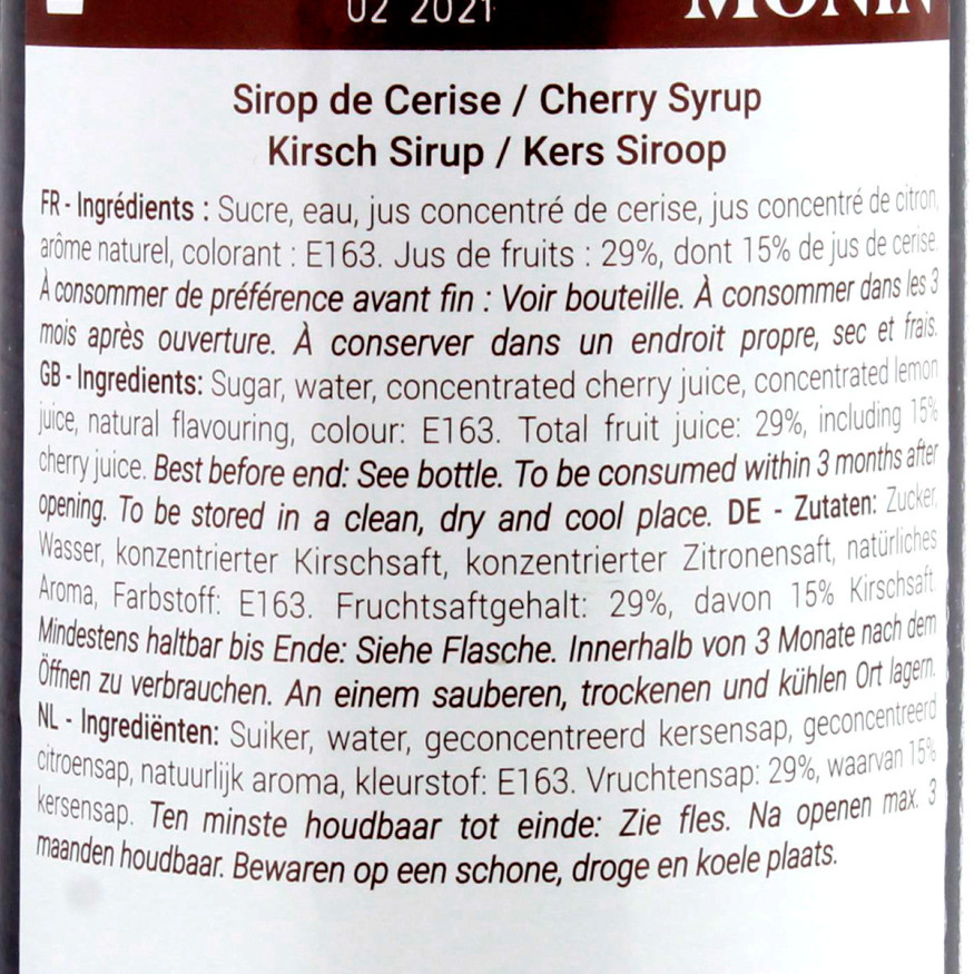 Sirop cerise 70cl - Monin