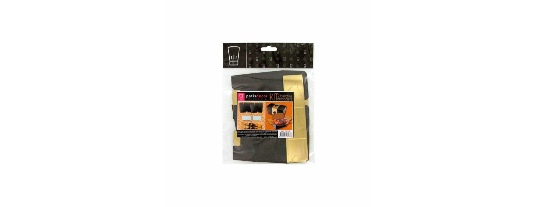 2 ballotins de chocolats avec fourreaux noir et or