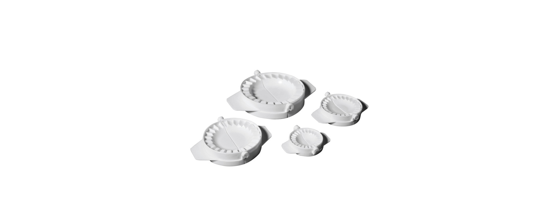 Lot de 4 moules à chaussons en plastique blanc 6, 8, 10 et 1