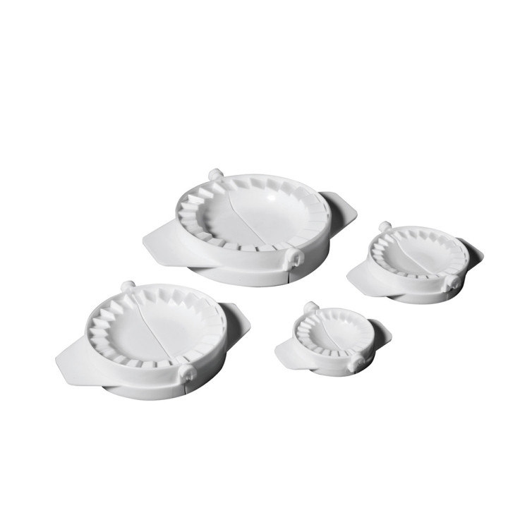 Lot de 4 moules à chaussons en plastique blanc 6, 8, 10 et 1