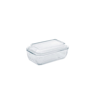 Beurrier rectangulaire avec couvercle en verre 17 cm - Lumin