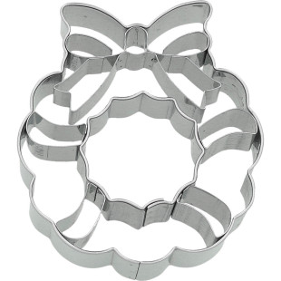 Emporte-pièce en inox de Noël : couronne de Noël 7.5 cm - Bi