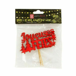 Décor de gâteau et bûche de Noël : 2 cake toppers Joyeuses Fêtes Décor de gâteau et bûche de Noël : 2 cake toppers Joyeuses Fêtes