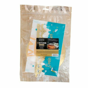 Kit galette des rois : un sac galette, une couronne, une fèv