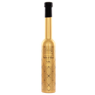 Huile d'olive jus de Truffe sérigraphiée dorée 20cl - Savor et Sens Huile d'olive jus de Truffe sérigraphiée dorée 20cl - Savor et Sens