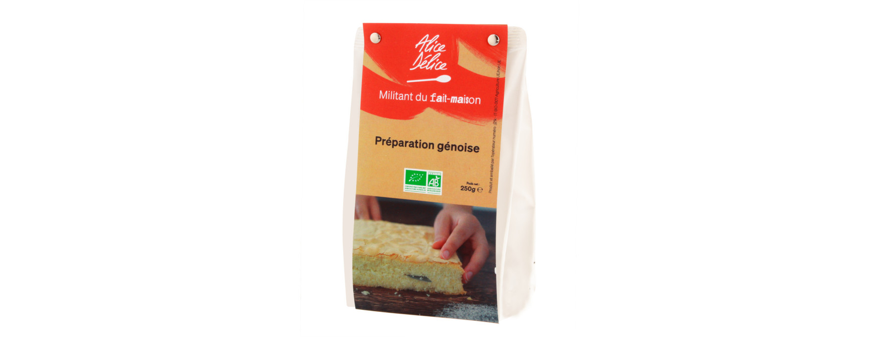 Préparation génoise bio sans gluten 250 gr - Alice Délice