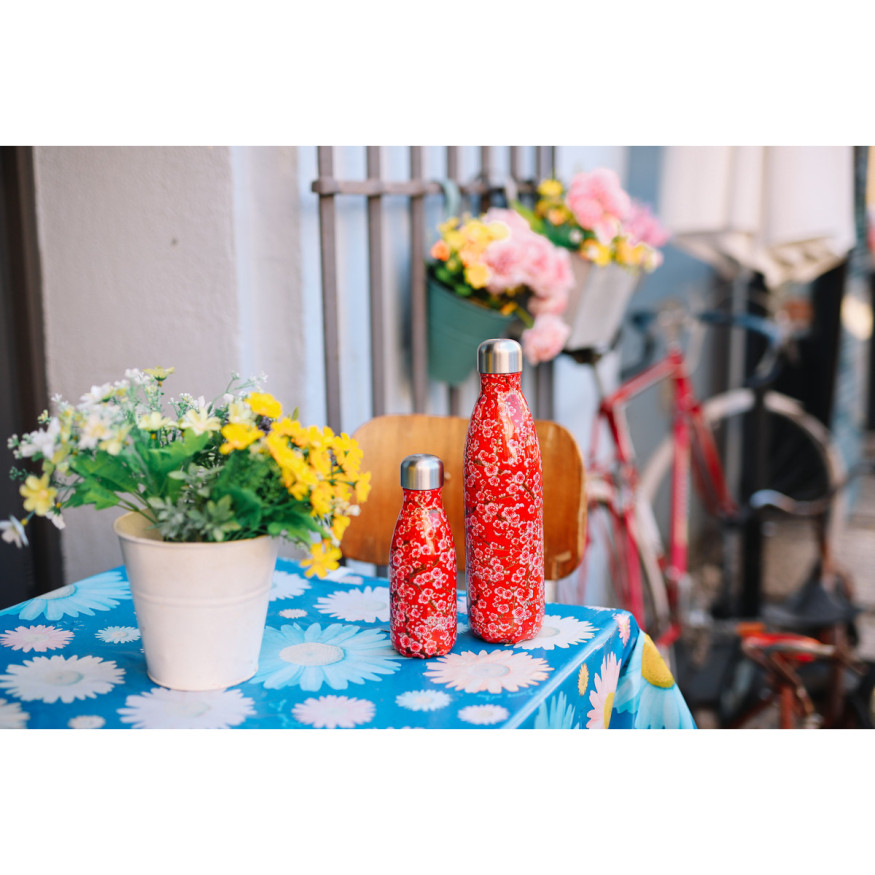 Bouteille isotherme inox 500ml Flower rouge - Qwetch