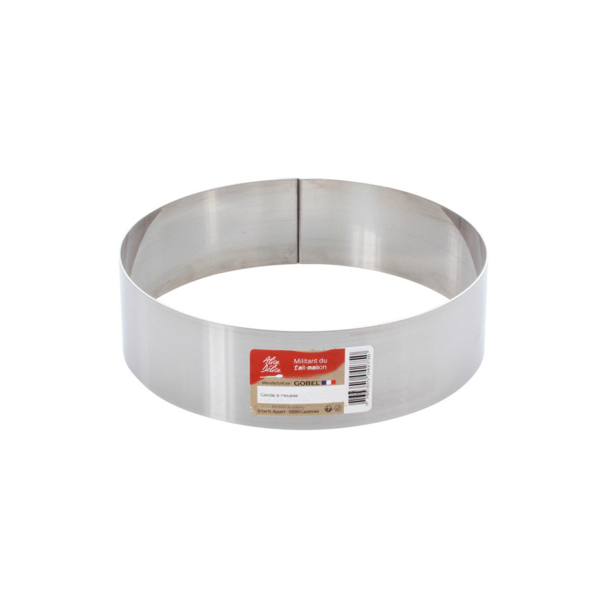 Cercle à mousse et entremets en inox 4 parts 16 cm hauteur 4