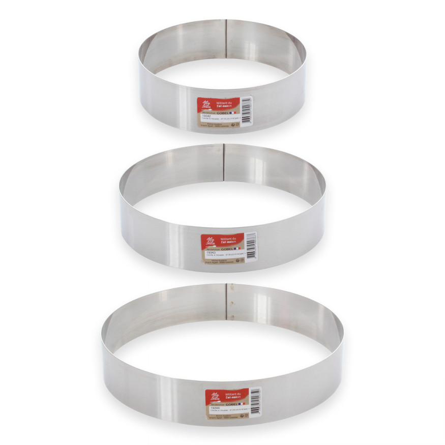 Cercle à mousse et entremets en inox 4 parts 16 cm hauteur 4
