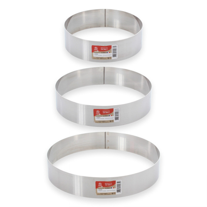 Cercle à mousse et entremets en inox 4 parts 16 cm hauteur 4