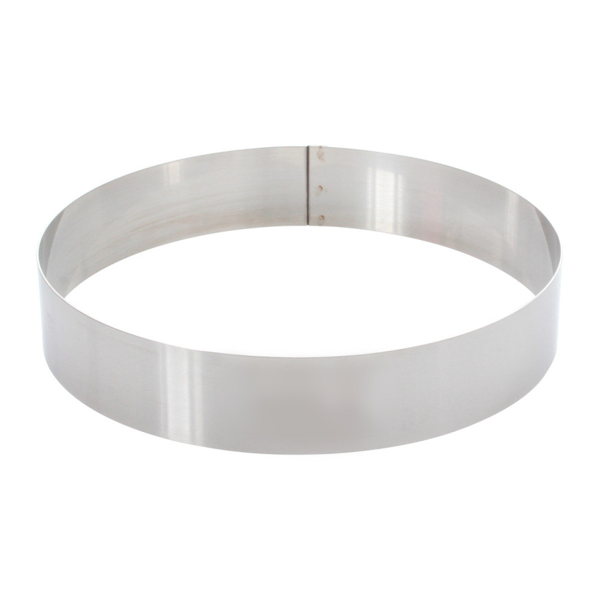 Cercle à mousse et entremets en inox 6/8 parts  24 cm hauteu