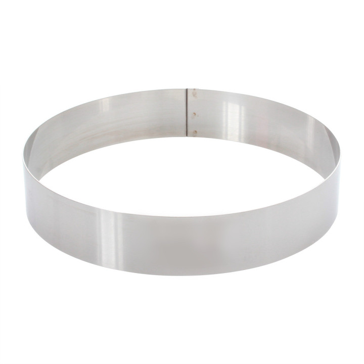 Cercle à mousse et entremets en inox 6/8 parts  24 cm hauteu