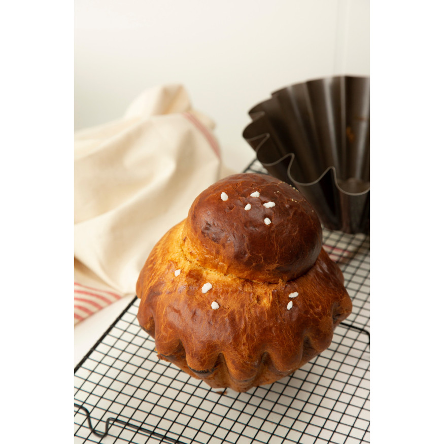 Moule à brioche en métal anti adhérent 4/6 parts 22 cm - Ali
