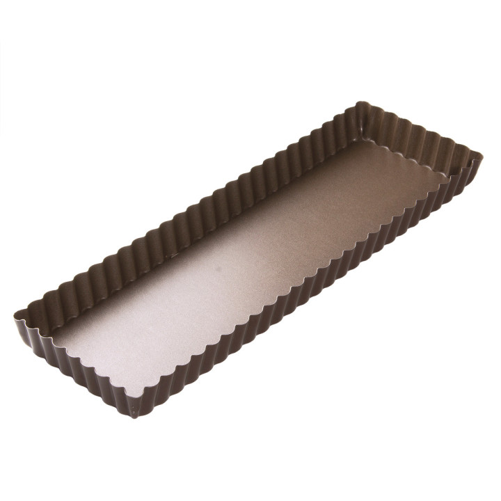 Moule à tarte rectangulaire en métal anti-adhérent 5/6 parts