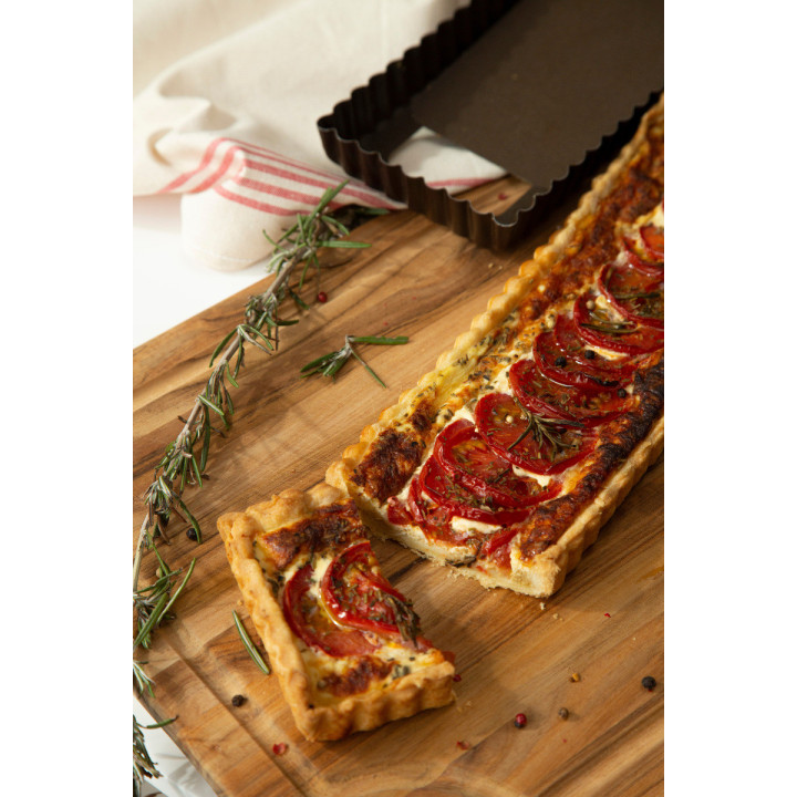 Moule à tarte rectangulaire en métal anti-adhérent 5/6 parts