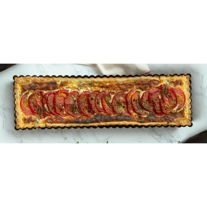Moule à tarte rectangulaire en métal anti-adhérent 5/6 parts