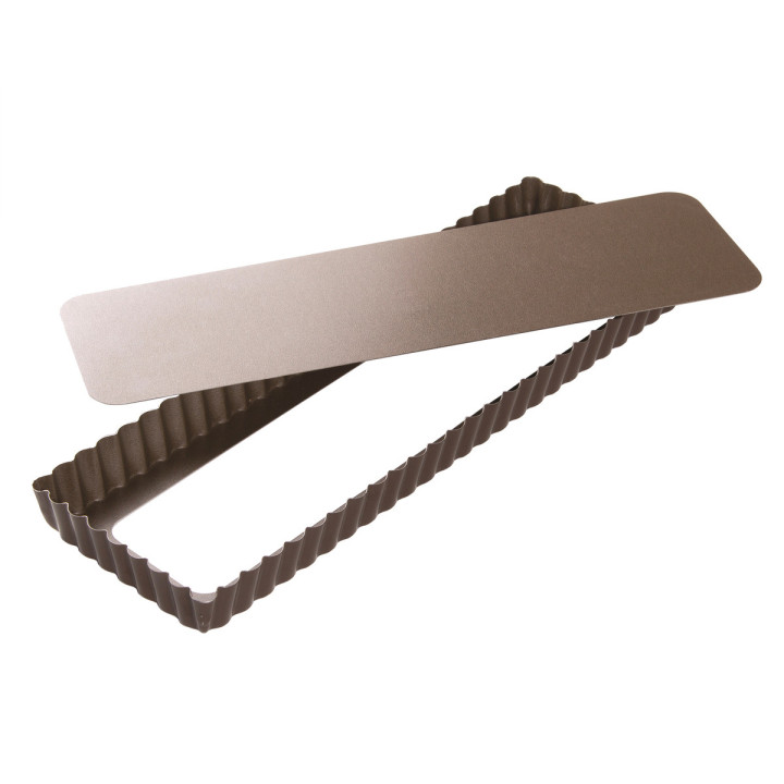 Moule à tarte rectangulaire en métal anti-adhérent 5/6 parts