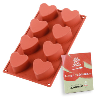 Moule en silicone 8 coeurs - Alice Délice