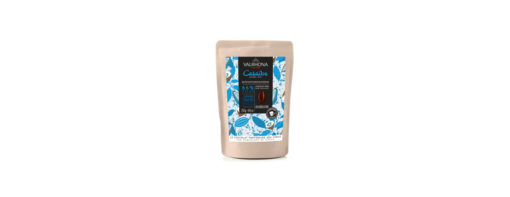 Chocolat noir à pâtisser Caraibe 66%  250 gr - Valrhona