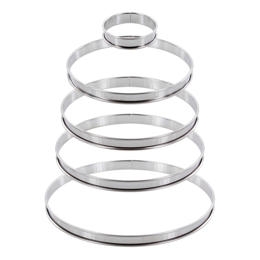 Cercle à tarte en inox 24 cm hauteur 2 cm - Alice Délice