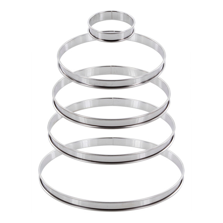 Cercle à tarte en inox 24 cm hauteur 2 cm - Alice Délice