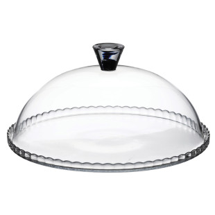 Présentoir à gâteau avec cloche en verre transparent 32 cm -