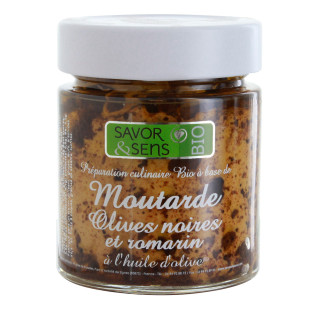 Moutarde olives noires romarin 130g - Savor et Sens Moutarde olives noires romarin 130g - Savor et Sens