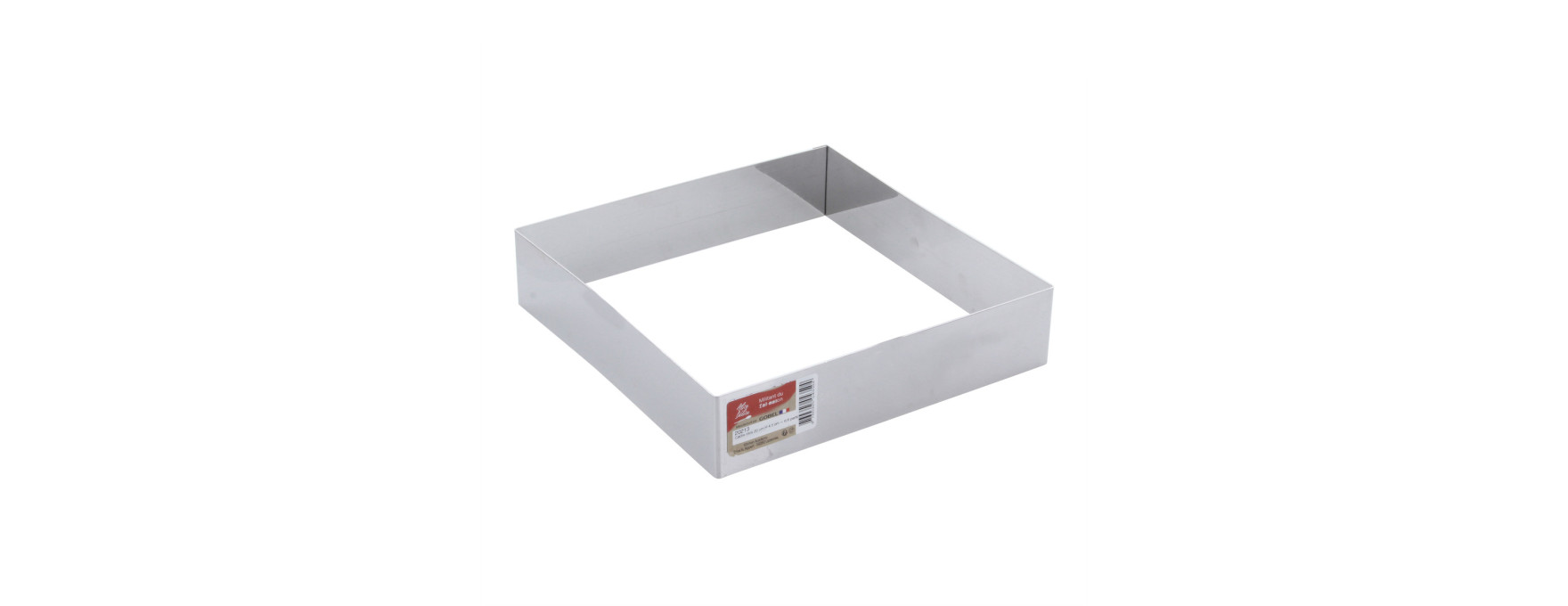 Cadre à pâtisserie carré en inox 20 cm hauteur 4.5 cm - 6/8 