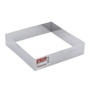 Cadre à pâtisserie carré en inox 20 cm hauteur 4.5 cm - 6/8 