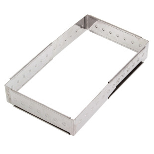 Cadre à pâtisserie extensible en inox de 16 à 28 cm, de 4 à 