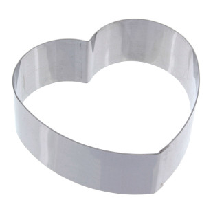 Coeur à pâtisserie individuel en inox 8,5 cm hauteur 3 cm - 
