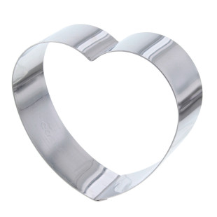 Coeur à pâtisserie individuel en inox 8,5 cm hauteur 3 cm - 
