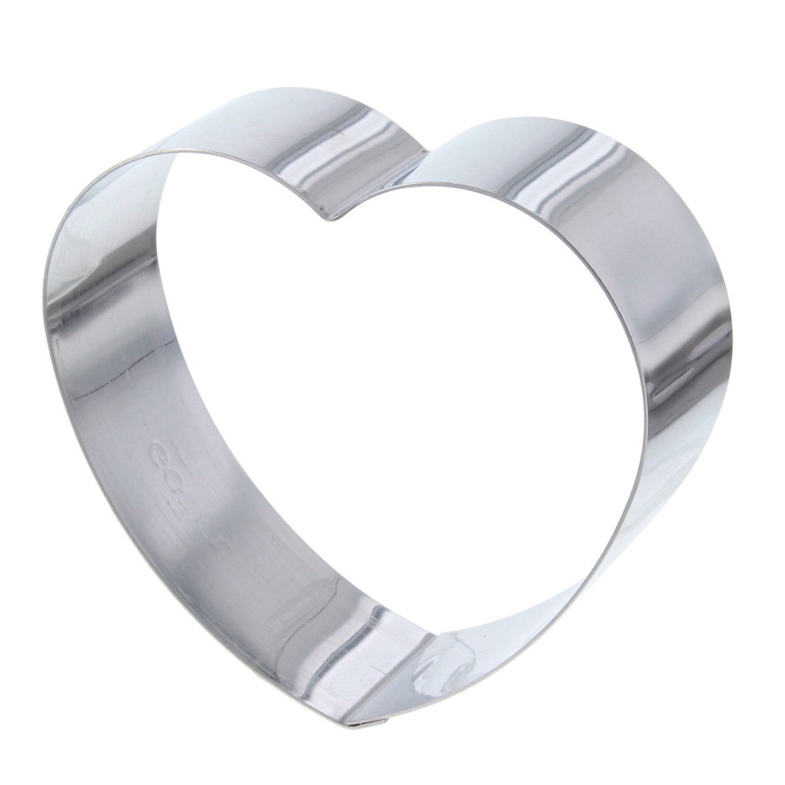 Coeur à pâtisserie individuel en inox 8,5 cm hauteur 3 cm - 