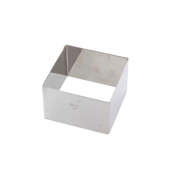 Carré à pâtisserie individuel en inox 7 cm hauteur 4,5 cm - 