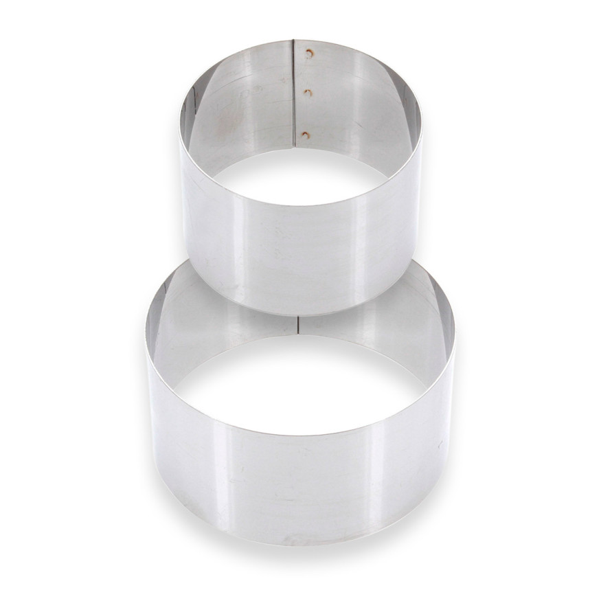 Cercle à pâtisserie individuel en inox 9 cm hauteur 4,5 cm -